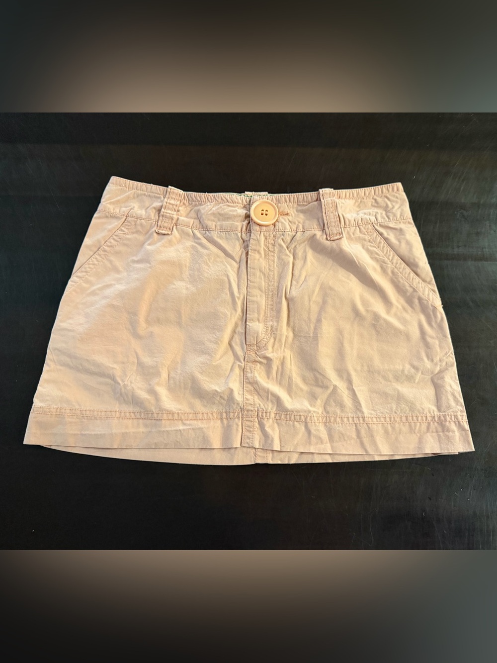 Thomas Burberry Light Pink Cotton Mini Skirt with Button Detail